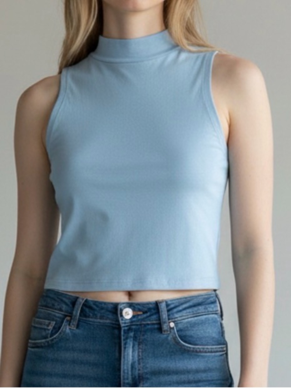 Wild Fable Sleeveless Mock Neck Crop Tank Top